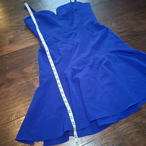 New Milly Italian Cady Kelly Mini Dress in Cobalt Blue Size 10 Fit n Flare $450 - Picture 10 of 13